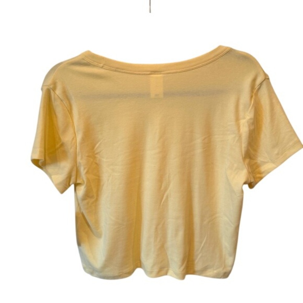 Abound Yellow Mellow Cropped T Shirt Tee Top XL Cotton Blend - Picture 3 of 7